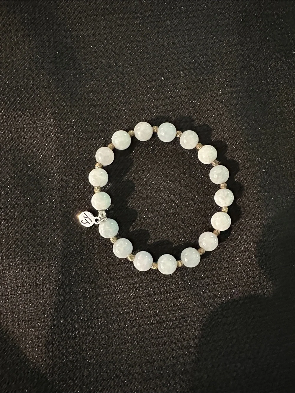 T. Jazelle White Beaded Stretch Bracelet